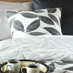 STOF Taie d'oreiller carrée percale de coton (63 x 63 cm) Matisse e Gris Discount