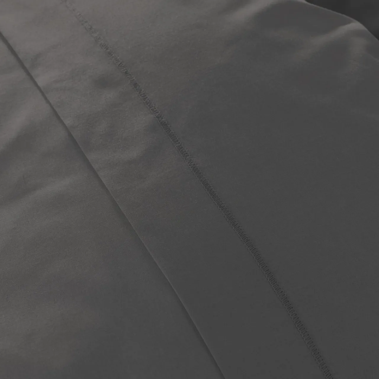 EMINZA Taie d'oreiller carrée percale de coton (80 x 80 cm) Cali Gris Anthracite Discount
