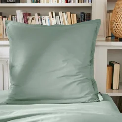 EMINZA Taie d'oreiller carrée percale de coton (65 x 65 cm) Cali Vert Eucalyptus Outlet