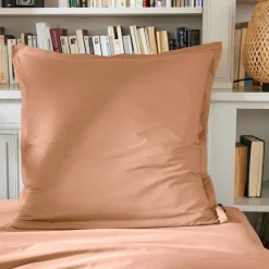 EMINZA Taie d'oreiller carrée percale de coton (65 x 65 cm) Cali Rose Pêche New