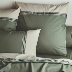 TRADILINGE Taie d'oreiller carrée percale de coton (65 x 65 cm) Noa Vert kaki Best