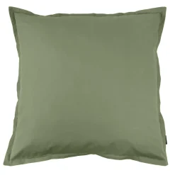 EMINZA Taie d'oreiller carrée percale de coton (80 x 80 cm) Cali Vert romarin