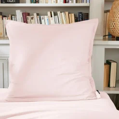 EMINZA Taie d'oreiller carrée percale de coton (80 x 80 cm) Cali Rose poudré New