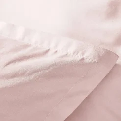 EMINZA Taie d'oreiller carrée percale de coton (80 x 80 cm) Cali Rose poudré New