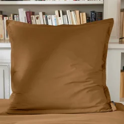 EMINZA Taie d'oreiller carrée percale de coton (80 x 80 cm) Cali Camel Hot