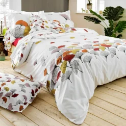 TRADI LINGE Taie d'oreiller carrée percale de coton (65 x 65 cm) Ginkgo Multicolore Clearance