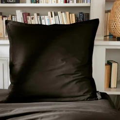 EMINZA Taie d'oreiller carrée percale de coton (80 x 80 cm) Cali e Noir Discount