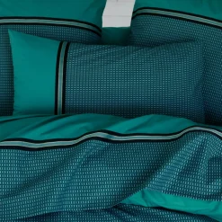 TRADI LINGE Taie d'oreiller carrée percale de coton (65 x 65 cm) Gustav émeraude Vert Sale