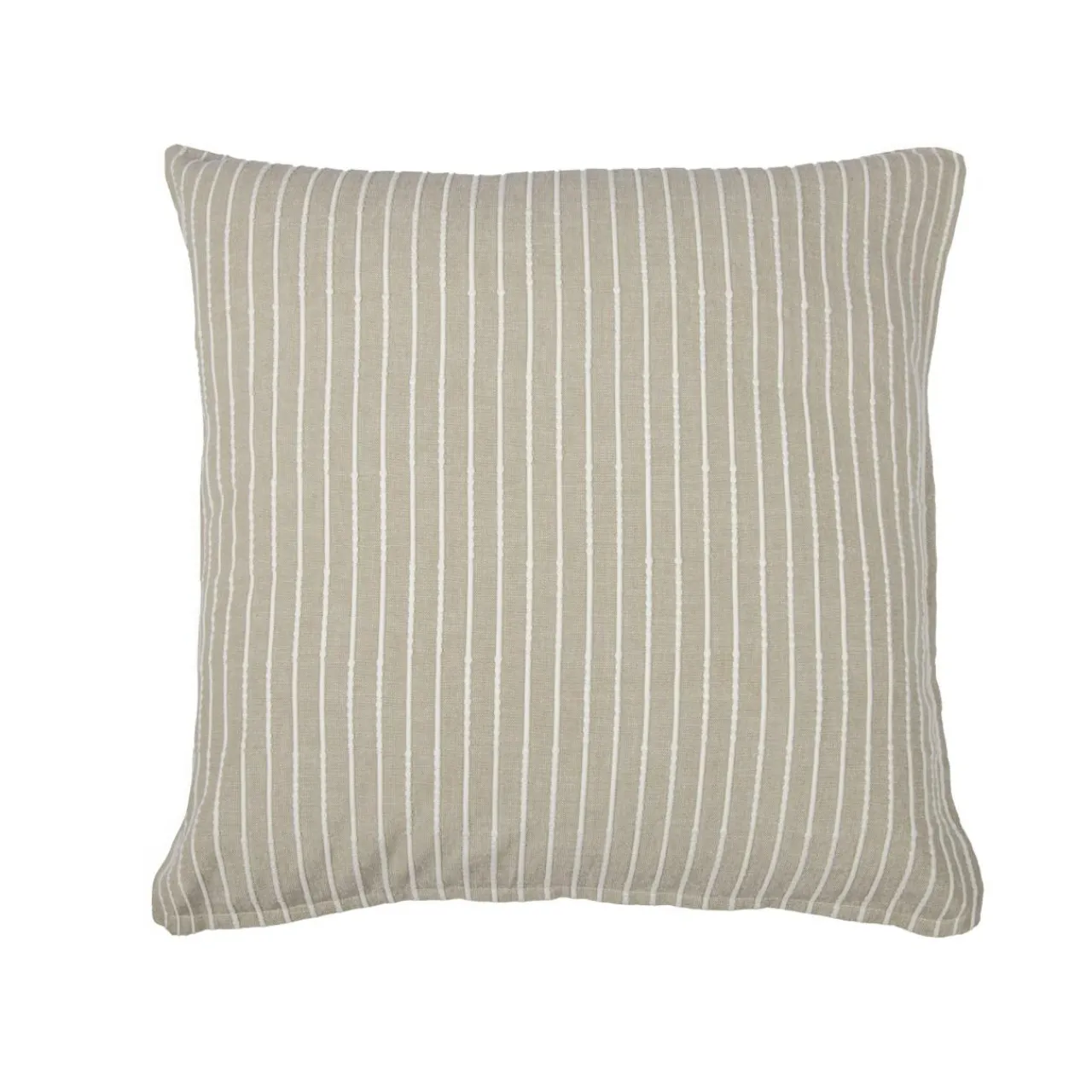 EMINZA Taie d'oreiller carrée réversible coton texturé et percale (60 x 60 cm) Alice Ecru Discount