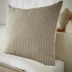 EMINZA Taie d'oreiller carrée réversible coton texturé et percale (80 x 80 cm) Alice Ecru Outlet