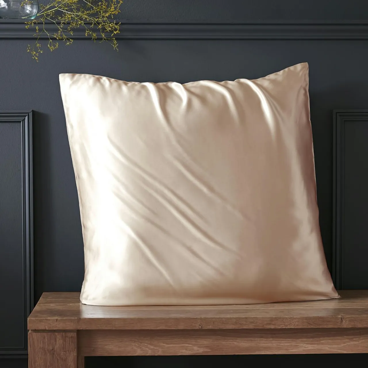 EMINZA Taie d'oreiller carrée soie de mûrier (80 x 80 cm) Mizuki pampa Beige Online
