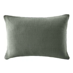 EMINZA Taie d'oreiller quadruple gaze de coton ( 50 x 70 cm) Victoria x Gaïa Vert romarin Hot