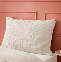 EMINZA Taie d'oreiller quadruple gaze de coton (50 x 70 cm) Victoria x Gaïa pampa Beige