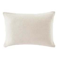 EMINZA Taie d'oreiller quadruple gaze de coton (50 x 80 cm) Victoria x Gaïa Pampa Beige New