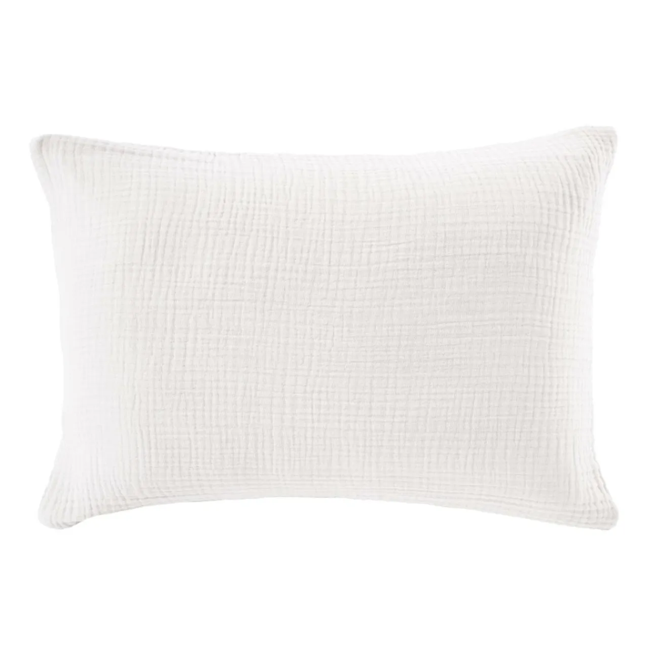 EMINZA Taie d'oreiller quadruple gaze de coton (50 x 80 cm) Victoria x Gaïa chantilly Blanc New