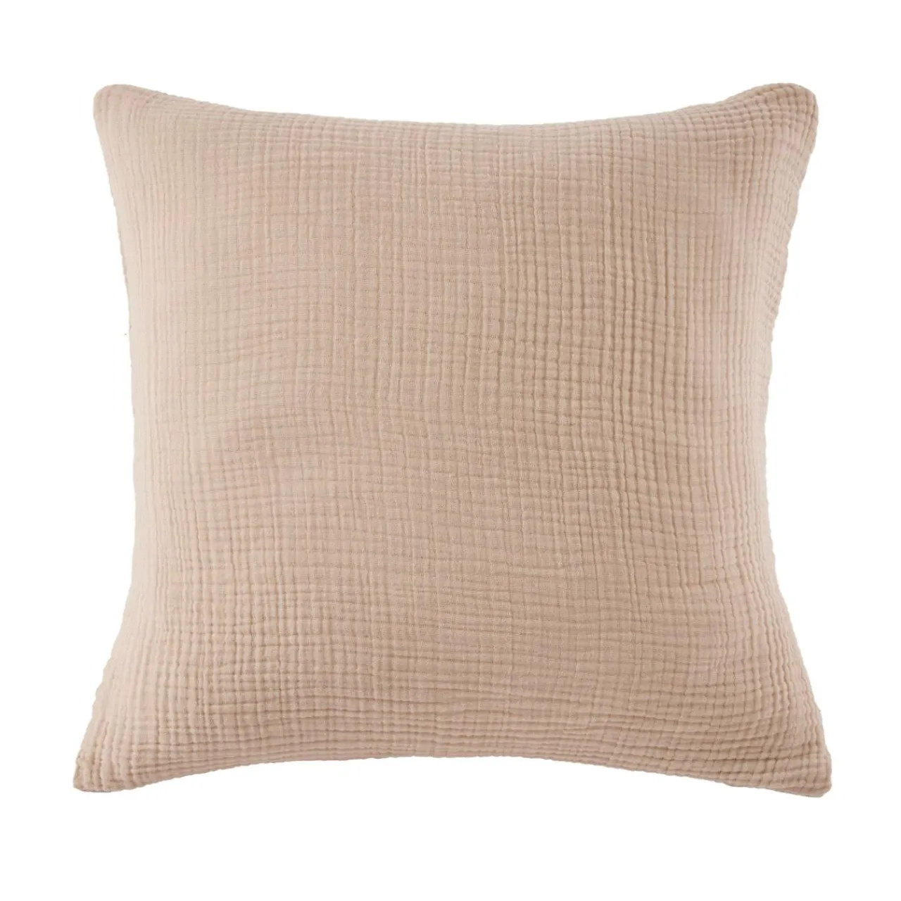 EMINZA Taie d'oreiller quadruple gaze de coton (60 x 60 cm) Victoria x Gaïa Ficelle Sale