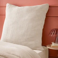 EMINZA Taie d'oreiller quadruple gaze de coton (80 x 80 cm) Victoria x Gaïa pampa Beige Discount