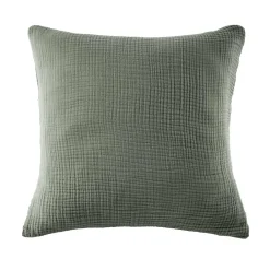 EMINZA Taie d'oreiller quadruple gaze de coton (80 x 80 cm) Victoria x Gaïa Vert romarin Sale
