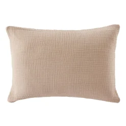 EMINZA Taie d'oreiller quadruple gaze de coton (50 x 70 cm) Victoria x Gaïa Ficelle Hot