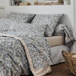 TRADILINGE Taie d'oreiller rectangulaire percale de coton (50 x 70 cm) Lison e Gris Hot