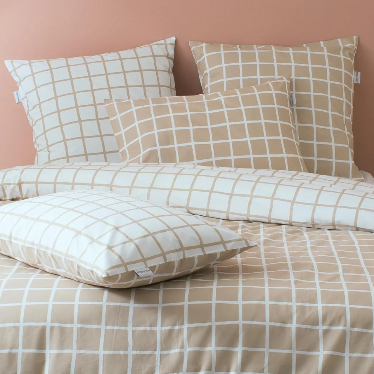 TRADILINGE Taie d'oreiller rectangulaire percale de coton (50 x 70 cm) Max Beige Discount