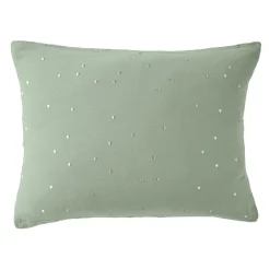 EMINZA Taie d'oreiller rectangulaire gaze de coton (50 x 70 cm) Gaïa Chic Vert Eucalyptus Outlet