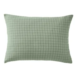 EMINZA Taie d'oreiller rectangulaire gaze de coton (50 x 70 cm) Gaïa Mix Vert Eucalyptus Online