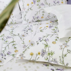 TRADILINGE Taie d'oreiller rectangulaire coton (50 x 70 cm) Foliflora he Blanc New