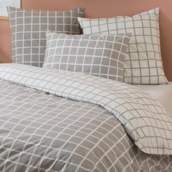 TRADILINGE Taie d'oreiller rectangulaire percale de coton (50 x 70 cm) Max e Gris New