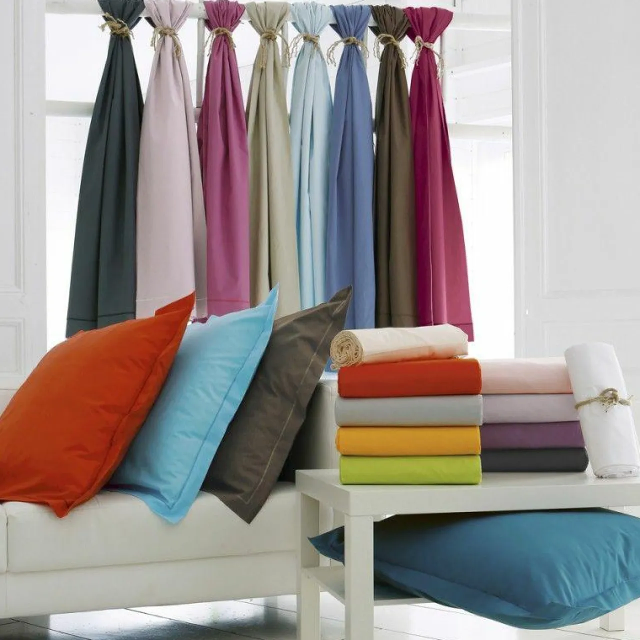 TRADI LINGE Taie d'oreiller rectangulaire coton Félicie ruban Rose clair Hot