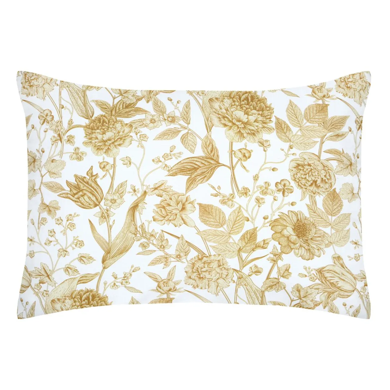 STOF Taie d'oreiller rectangulaire percale de coton (50 x 70 cm) Jacinthe Jaune moutarde