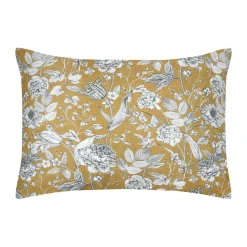STOF Taie d'oreiller rectangulaire percale de coton (50 x 70 cm) Jacinthe Jaune moutarde