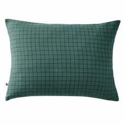 EMINZA Taie d'oreiller rectangulaire gaze de coton (50 x 70 cm) Gaïa Mix Bleu canard Online