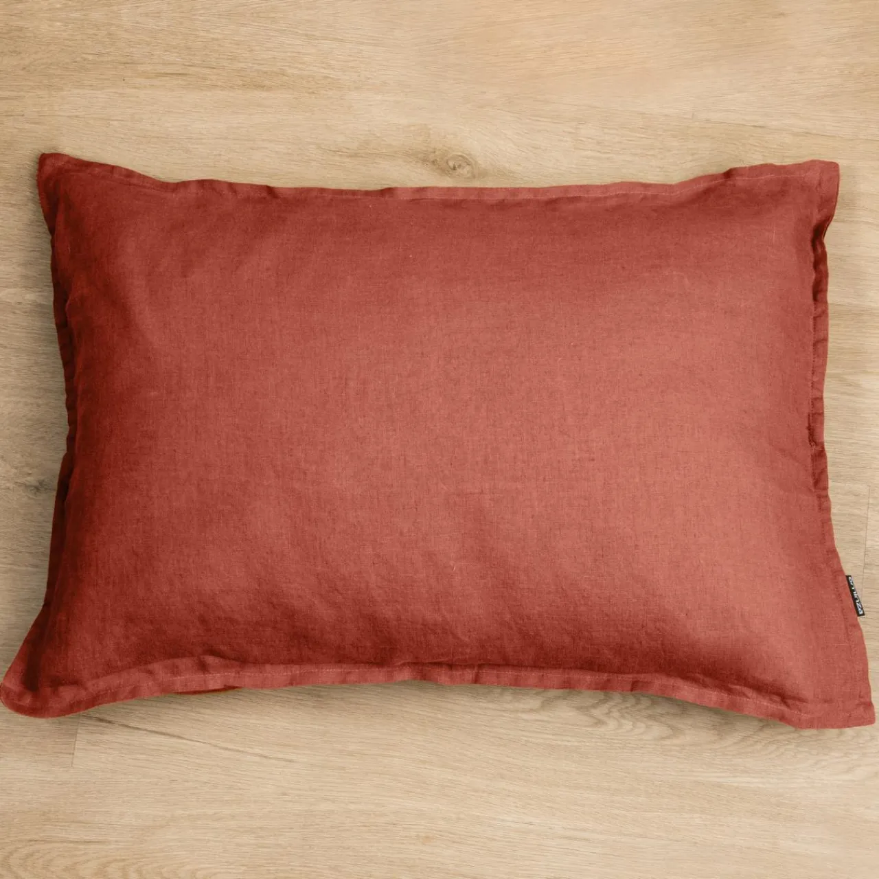 EMINZA Taie d'oreiller rectangulaire lin lavé (50 x 80 cm) Louise Terracotta Best