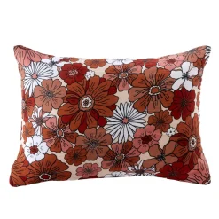 EMINZA Taie d'oreiller rectangulaire gaze de coton (50 x 70 cm) Gaïa Azalée Terracotta Discount