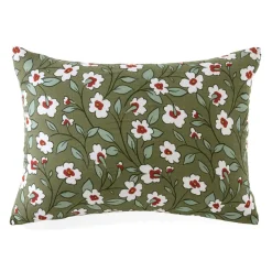 EMINZA Taie d'oreiller rectangulaire gaze de coton (50 x 70 cm) Gaïa Marguerite Vert Romarin Sale