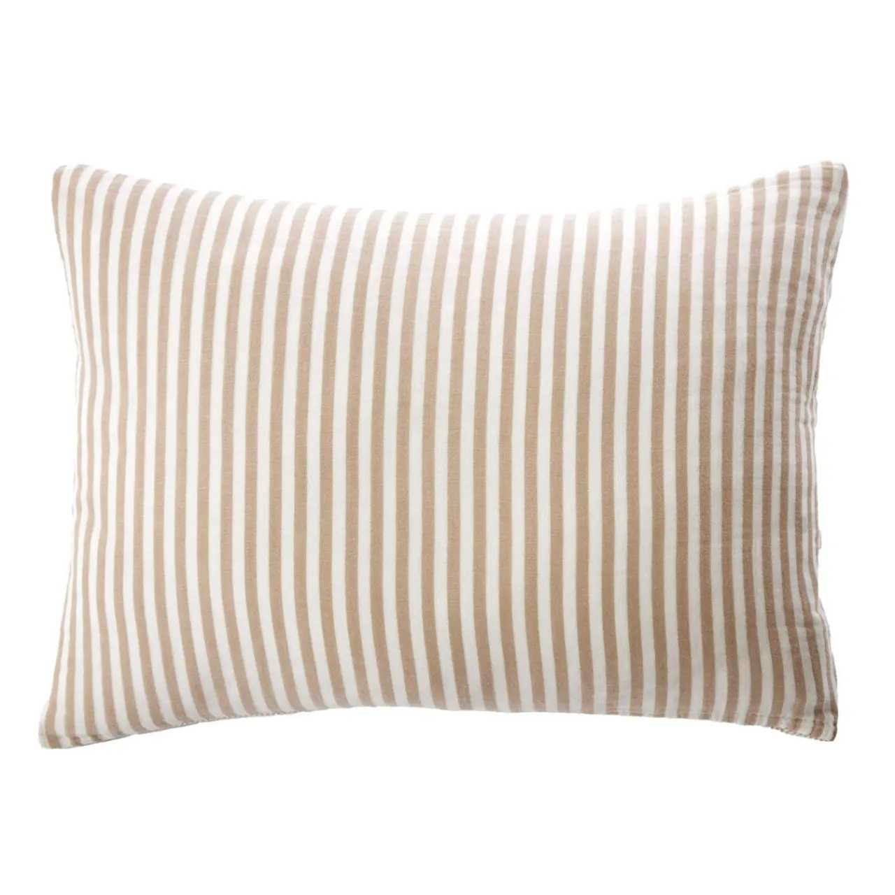EMINZA Taie d'oreiller Rectangulaire gaze de coton (50 x 70 cm) Gaïa rayures Ficelle Rayure Ficelle Hot