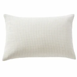 EMINZA Taie d'oreiller rectangulaire gaze de coton (50 x 70 cm) Gaïa vichy Beige Clearance