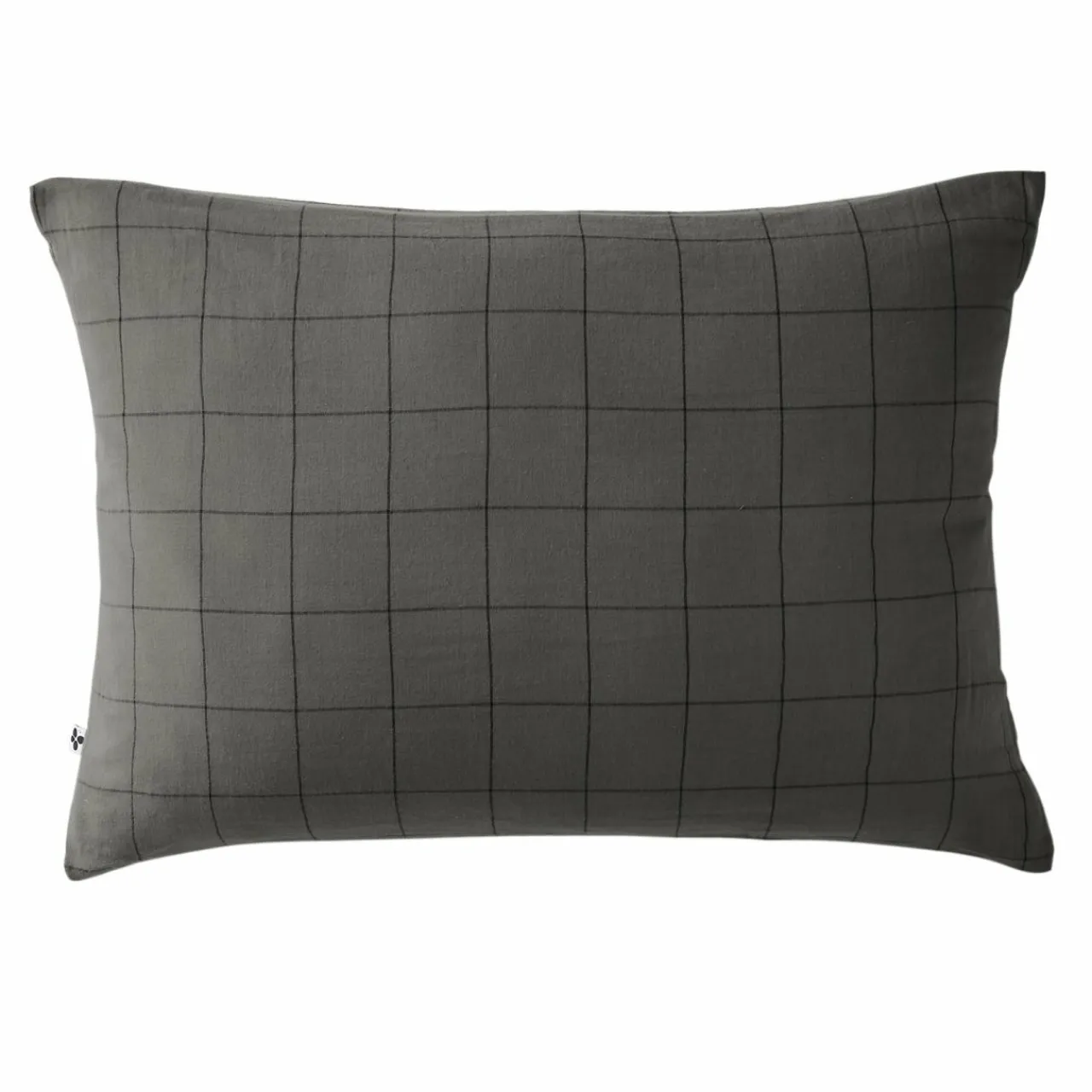 EMINZA Taie d'oreiller rectangulaire gaze de coton (50 x 70 cm) Gaïa Match Gris granit Gris foncé