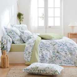 TRADILINGE Taie d'oreiller rectangulaire satin de coton (50 x 70 cm) Angèle Vert tilleul Outlet
