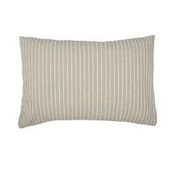 EMINZA Taie d'oreiller rectangulaire réversible coton texturé et percale (50 x 70 cm) Alice Ecru Best