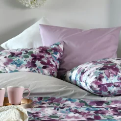 STOF Taie d'oreiller rectangulaire percale de coton (50 x 70 cm) Pervenche parme Violet