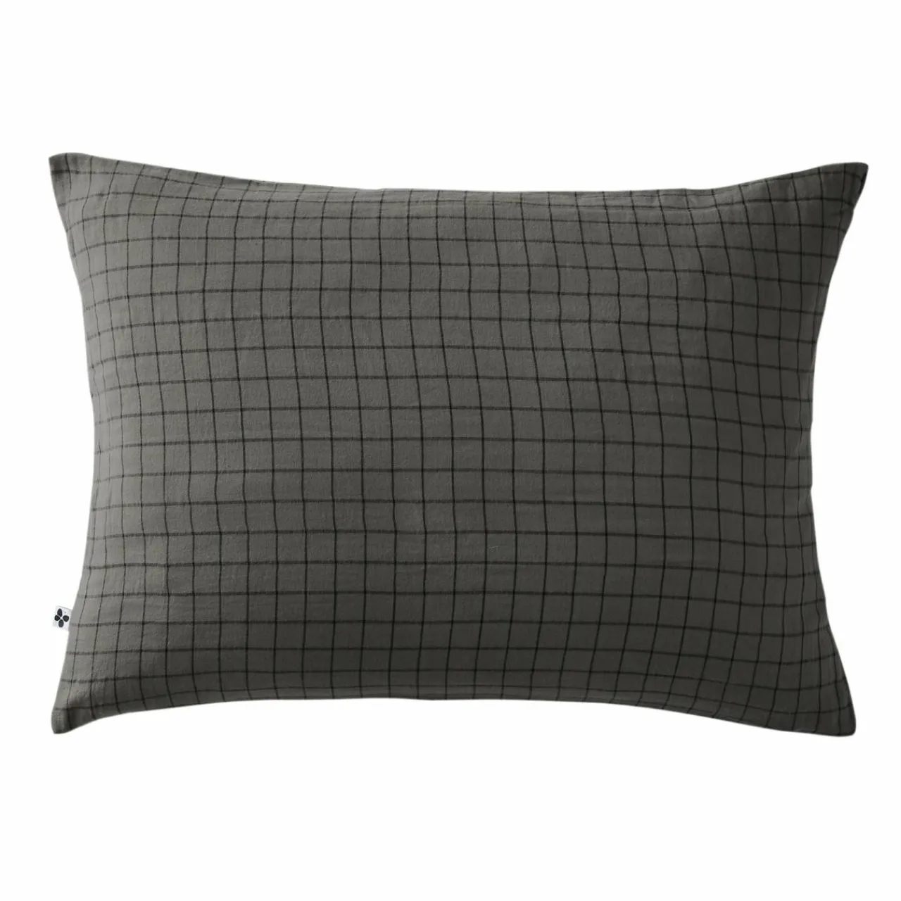 EMINZA Taie d'oreiller rectangulaire gaze de coton (50 x 70 cm) Gaïa Mix Gris granit Gris foncé Sale