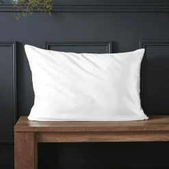 EMINZA Taie d'oreiller rectangulaire soie de mûrier (50 x 70 cm) Mizuki he Blanc New