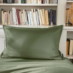 EMINZA Taie d'oreiller rectangulaire percale de coton (50 x 70 cm) Cali Vert romarin New