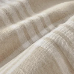 EMINZA Taie d'oreiller rectangulaire flanelle de coton (50 x 70 cm) Nina carreaux Beige Carreau Beige Hot