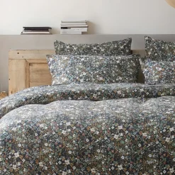 EMINZA Taie d'oreiller rectangulaire gaze de coton (50 x 70 cm) Constance Bleu nuit Discount