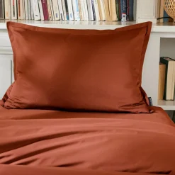 EMINZA Taie d'oreiller rectangulaire percale de coton (50 x 70 cm) Cali Terracotta Outlet