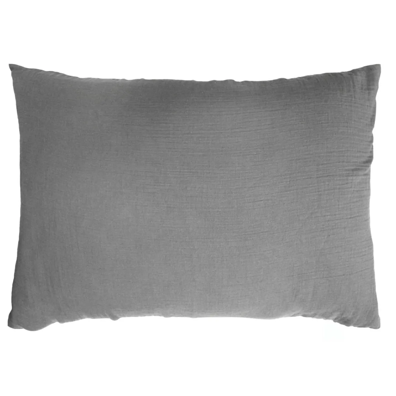 EMINZA Taie d'oreiller rectangulaire gaze de coton (50 x 70 cm) Gaïa Gris granit Gris foncé Discount