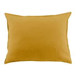 EMINZA Taie d'oreiller rectangulaire flanelle de coton (50 x 70 cm) Nina Jaune ocre